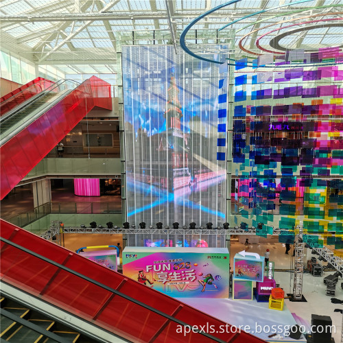 transparent glass effect led screen wall